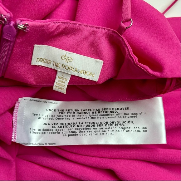 Dress the Population Cambria Pink Tie Bodice Gown  Knot Front Maxi Dress L NWT - Picture 13 of 16